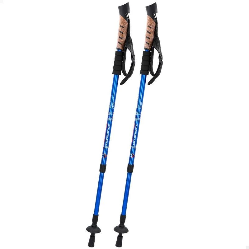 AKTIVE Jeu De 2 Bâtons De Trekking En Aluminium 67-135 Cm, Noir Et Bleu 3 AKTIVE Jeu De 2 Bâtons De Trekking En Aluminium 67-135 Cm, Noir Et Bleu