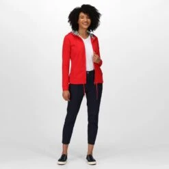 Regatta Bayarma Sweat De Marche Zippé à Capuche Pour Femme - Rouge Vif -Promos Regatta || Quechua || Dare 2b Boutique bayarma sweat de marche zippe a capuche pour femme rouge vif 2