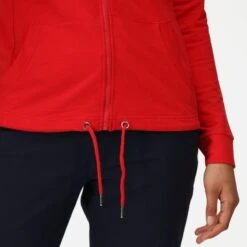 Regatta Bayarma Sweat De Marche Zippé à Capuche Pour Femme - Rouge Vif -Promos Regatta || Quechua || Dare 2b Boutique bayarma sweat de marche zippe a capuche pour femme rouge vif 3