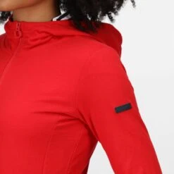 Regatta Bayarma Sweat De Marche Zippé à Capuche Pour Femme - Rouge Vif -Promos Regatta || Quechua || Dare 2b Boutique bayarma sweat de marche zippe a capuche pour femme rouge vif 4