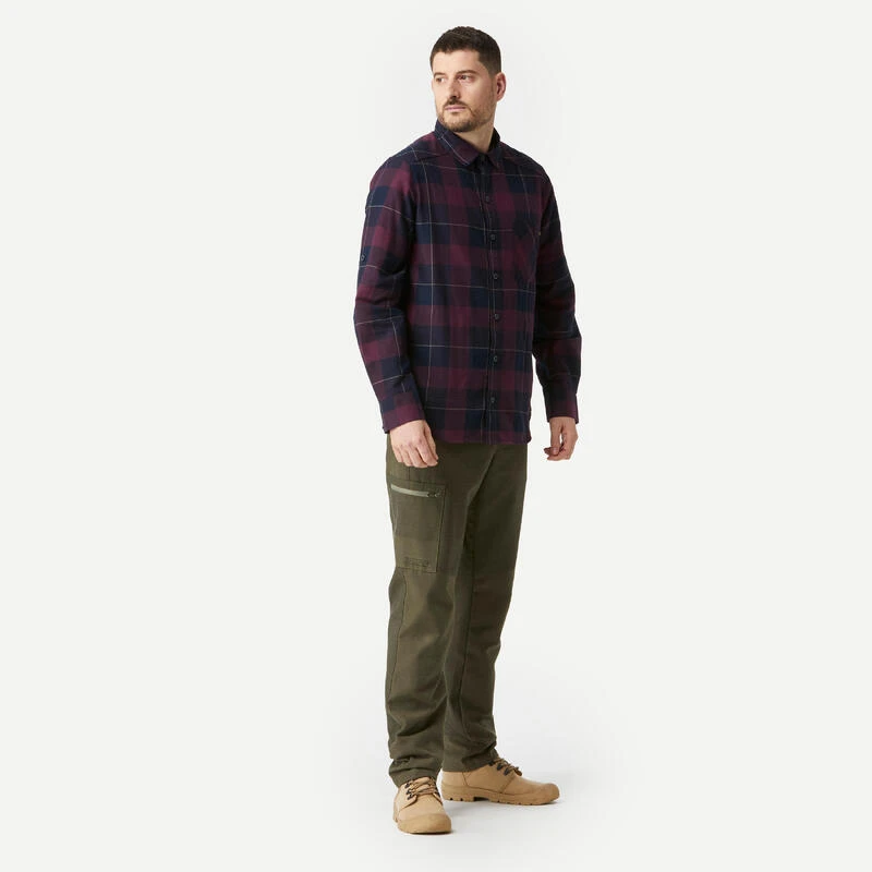 Chemise De Trekking Voyage - TRAVEL500 WARM Bordeaux Homme 5 Chemise De Trekking Voyage - TRAVEL500 WARM Bordeaux Homme â Image 3