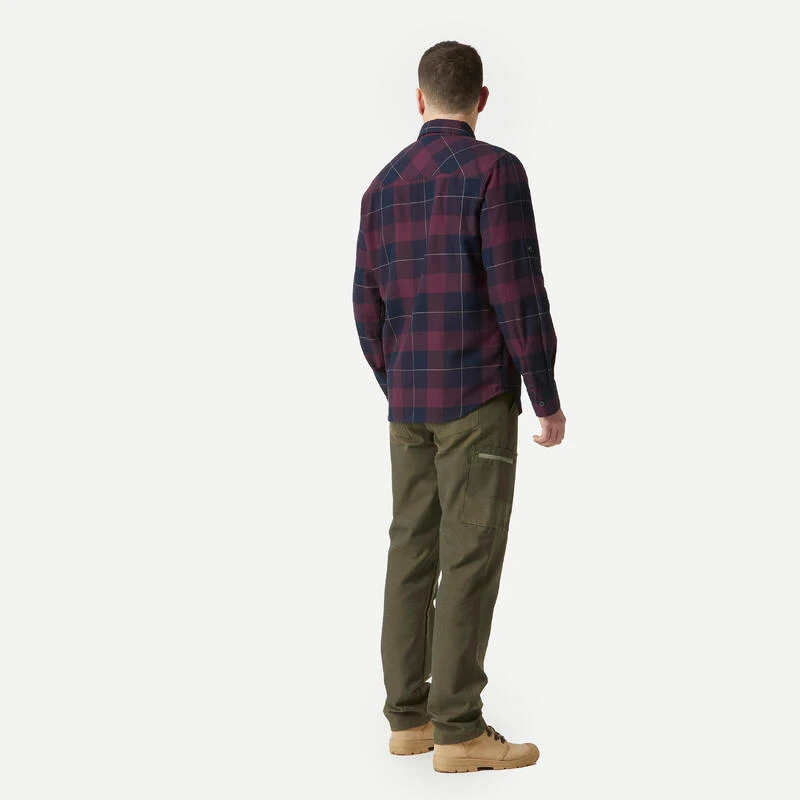 Chemise De Trekking Voyage - TRAVEL500 WARM Bordeaux Homme 6 Chemise De Trekking Voyage - TRAVEL500 WARM Bordeaux Homme â Image 4