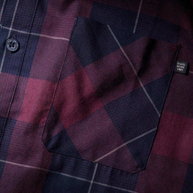 Chemise De Trekking Voyage - TRAVEL500 WARM Bordeaux Homme 7 Chemise De Trekking Voyage - TRAVEL500 WARM Bordeaux Homme â Image 5