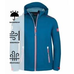 TROLLKIDS Enfants Trollfjord Veste Bleu Pétrole/rouge -Promos Regatta || Quechua || Dare 2b Boutique enfants trollfjord veste bleu petrolerouge 2