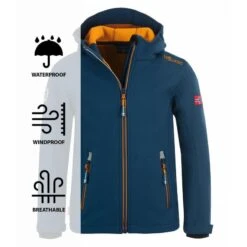 TROLLKIDS Enfants Trollfjord Veste Bleu/jaune D'or -Promos Regatta || Quechua || Dare 2b Boutique enfants trollfjord veste bleujaune dor 2