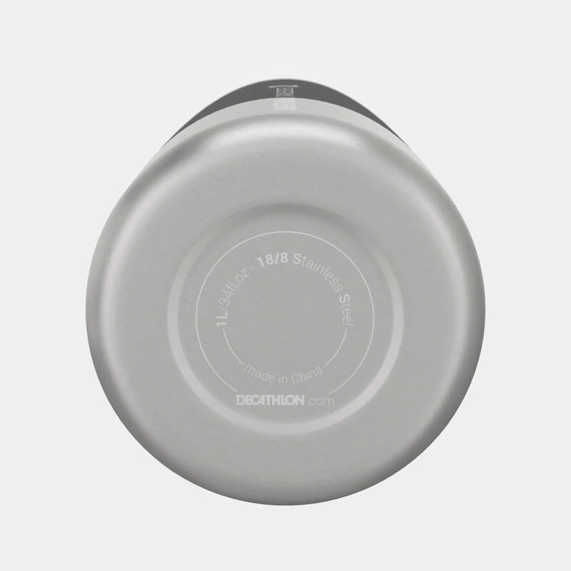 Quechua Gourde Inox 1L Avec Bouchon à Vis Pour La Randonnée - Noir 10 Quechua Gourde Inox 1L Avec Bouchon à Vis Pour La Randonnée - Noir – Image 8