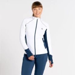 Dare 2b Haut De Sport CONVEY Femme (Blanc / Denim Sombre) -Promos Regatta || Quechua || Dare 2b Boutique haut de sport convey femme blanc denim sombre 3