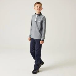 Regatta Loco Polaire De Randonnée Zippé à Moitié Pour Enfant - Gris Clair -Promos Regatta || Quechua || Dare 2b Boutique loco polaire de randonnee zippe a moitie pour enfant gris clair 3