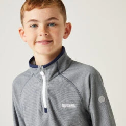 Regatta Loco Polaire De Randonnée Zippé à Moitié Pour Enfant - Gris Clair -Promos Regatta || Quechua || Dare 2b Boutique loco polaire de randonnee zippe a moitie pour enfant gris clair 4