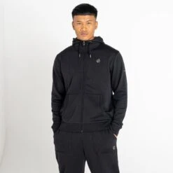Dare 2b Lounge Out Sweat De Randonnée à Capuche Zippée Pour Homme - Le Noir -Promos Regatta || Quechua || Dare 2b Boutique lounge out sweat de randonnee a capuche zippee pour homme le noir 4