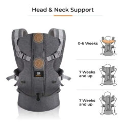 Porte-bébé Ergonomique Deryan - Porte-bébé Ventral 2-en-1 Anthracite -Promos Regatta || Quechua || Dare 2b Boutique porte bebe ergonomique deryan porte bebe ventral 2 en 1 anthracite 2