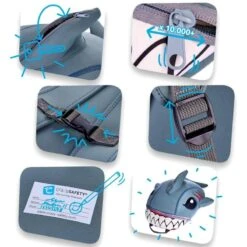 Sac à Dos Pour Enfants | Requin Gris | Crazy Safety | Testé Et Certifié -Promos Regatta || Quechua || Dare 2b Boutique sac a dos pour enfants requin gris crazy safety teste et certifie 2