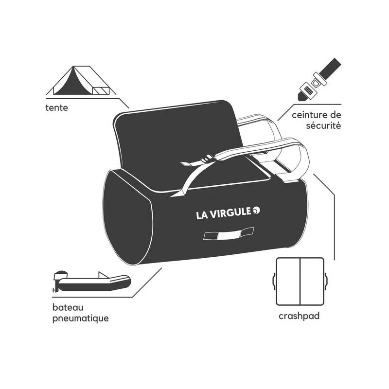 Sac Weekend Upcyclé - Duffel Bag Hors-Bord - 50L Rouge 8 Sac Weekend Upcyclé - Duffel Bag Hors-Bord - 50L Rouge – Image 6