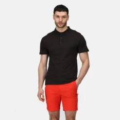 Regatta Sinton Polo Fitness à Manches Courtes Pour Homme - Noir -Promos Regatta || Quechua || Dare 2b Boutique sinton polo fitness a manches courtes pour homme noir 4
